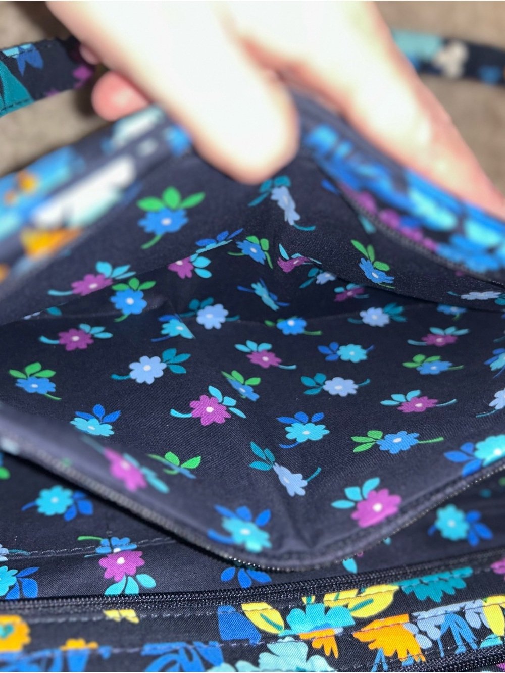 Vera Bradley Midnight Blues Medium Size Shoulder Bag - Picture 7 of 7